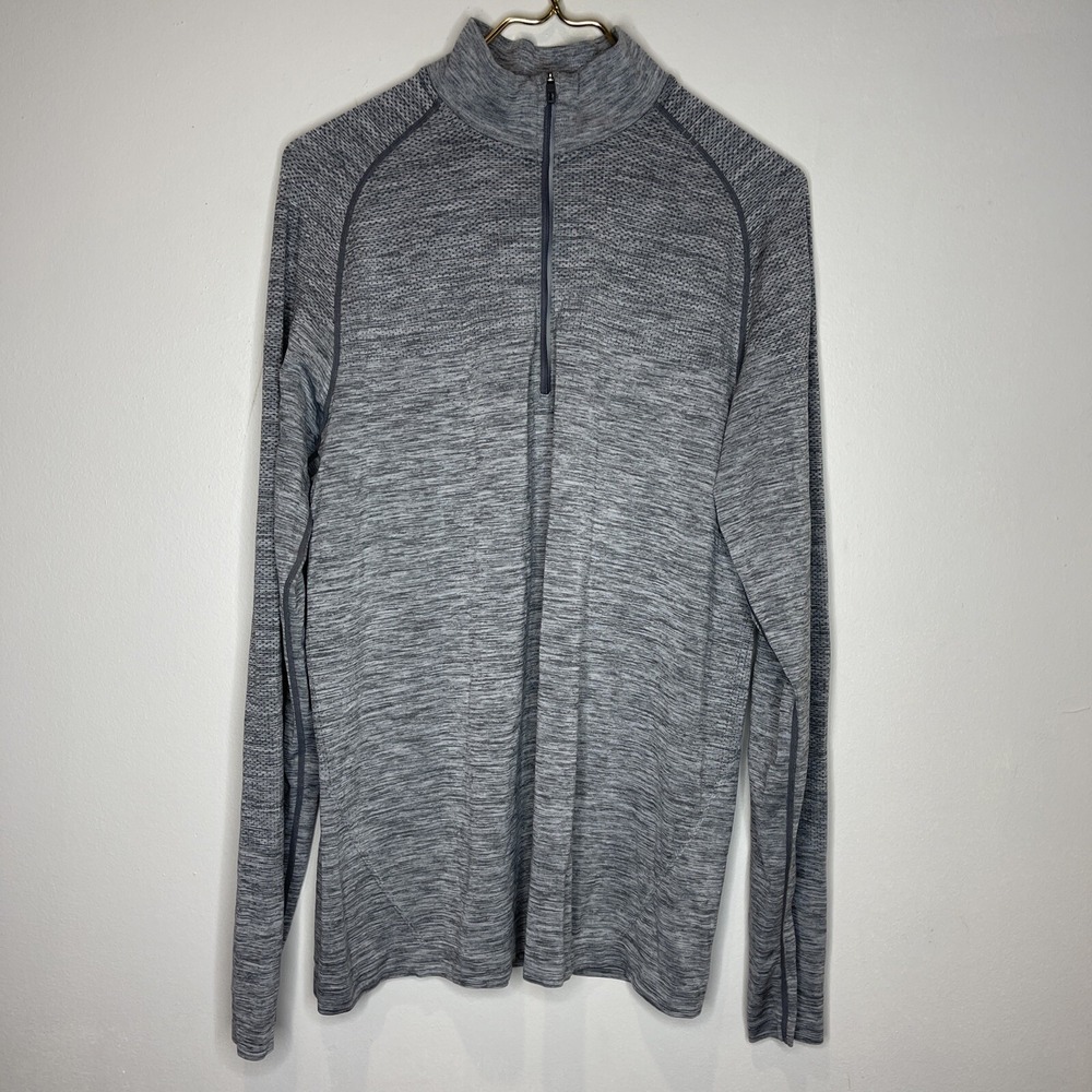 Lululemon Men's Gray‎ Long Sleeve Shirt Top 1/2 Zip Metal Vent Tech Pullover L